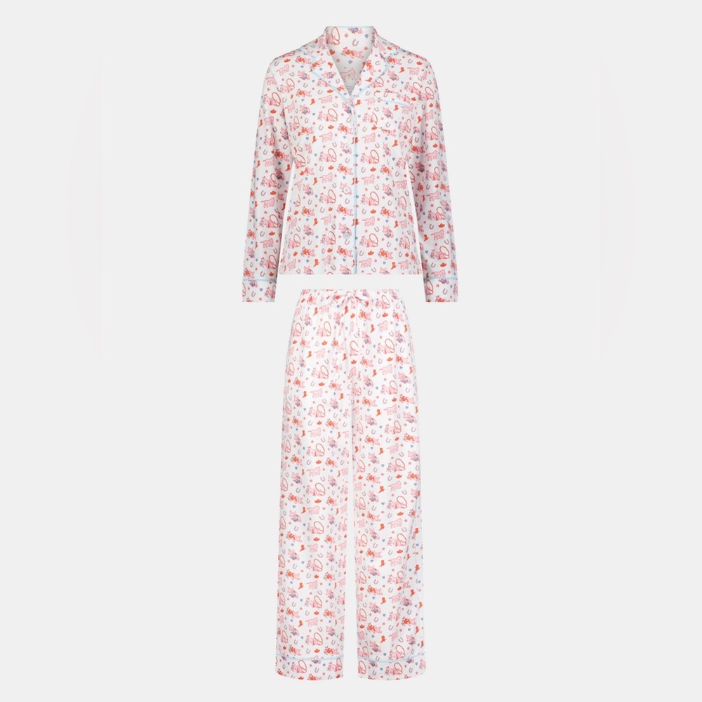 Roller Rabbit x Lilly Sisto Piggy Up Long Sleeve Polo Pjs